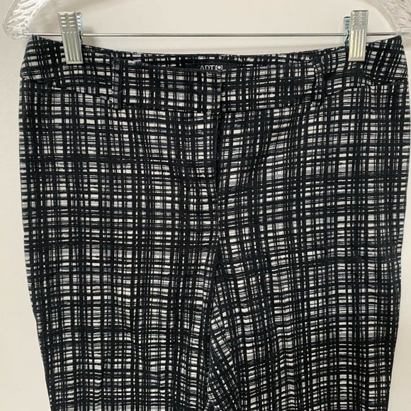 APT 9 Women Pants Modern Fit Size 6 Black White Plaid Straight Leg Stretch - Picture 3 of 9